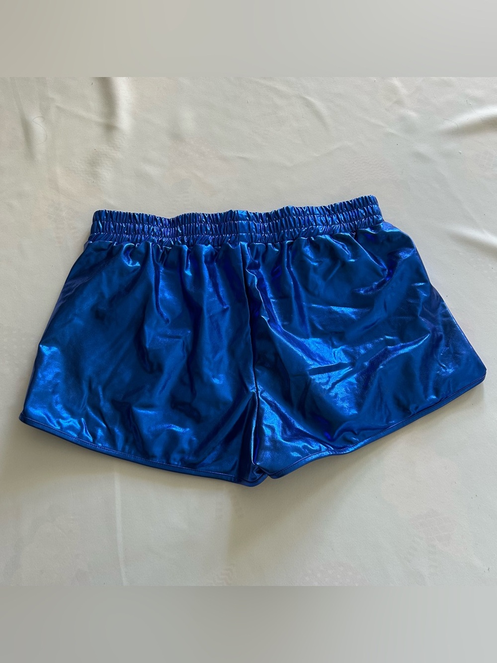 NWOT Spirit Large Royal Blue Booty Shorts Shiny Finish Pockets Costume Summer - Picture 4 of 4